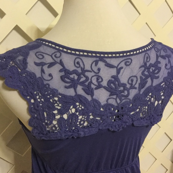 Cornflower Blue Cynthia Rowley Lace Detail Dress - Picture 5 of 6